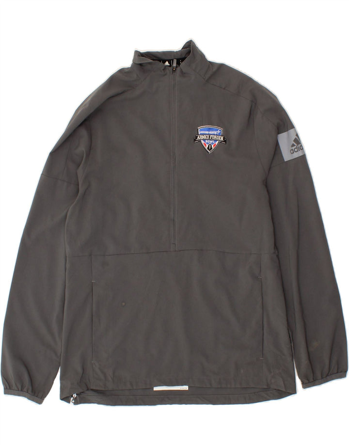 ADIDAS Womens Zip Neck Pullover Tracksuit Top UK 8/10 Small Grey Polyester Vintage Adidas and Second-Hand Adidas from Messina Hembry 