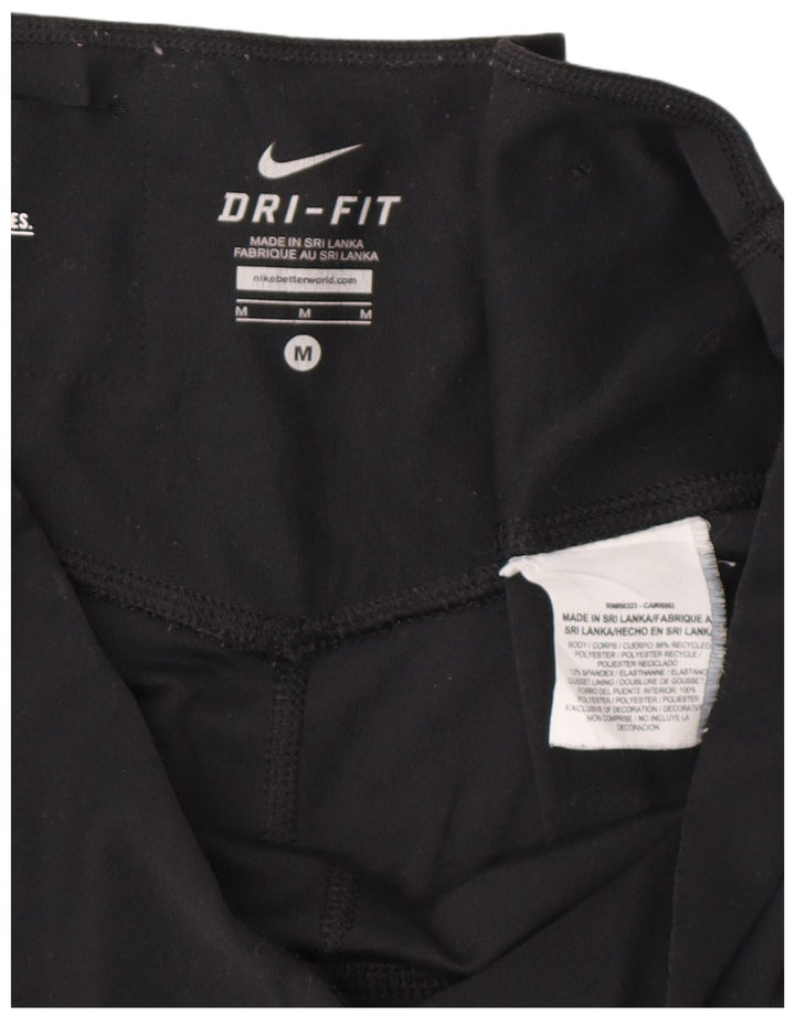 NIKE Leggings Capri Dri Fit para Mujer UK 14 Mediano Negro Poliéster