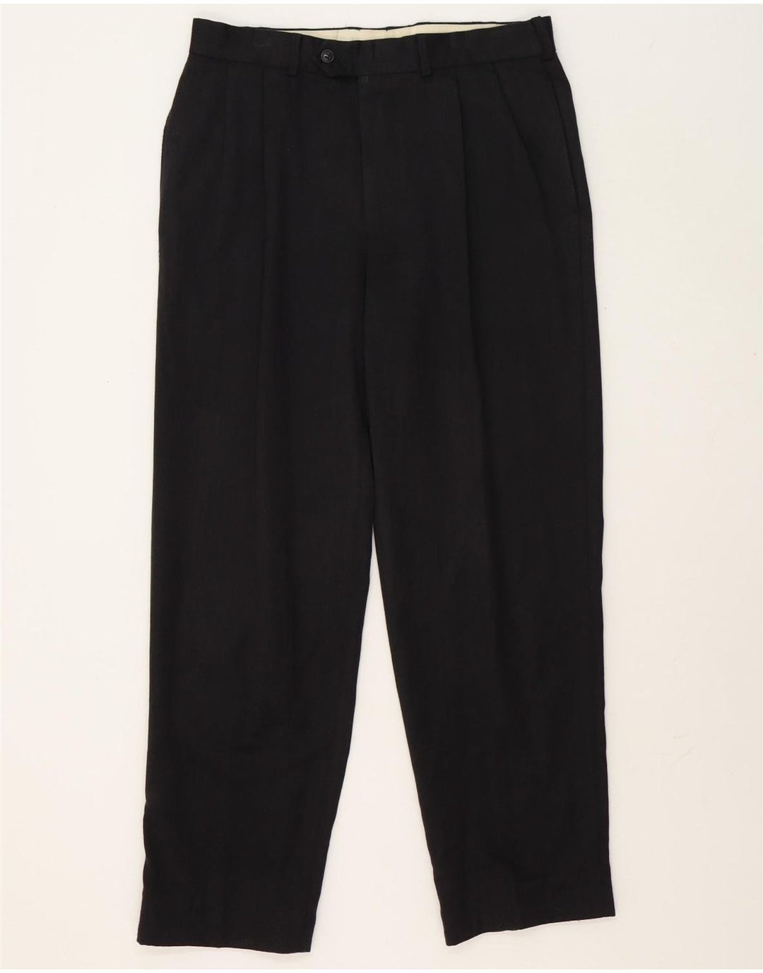 Marks & Spencer Pantalón de traje con pinzas para hombre W34 L30 Lana gris