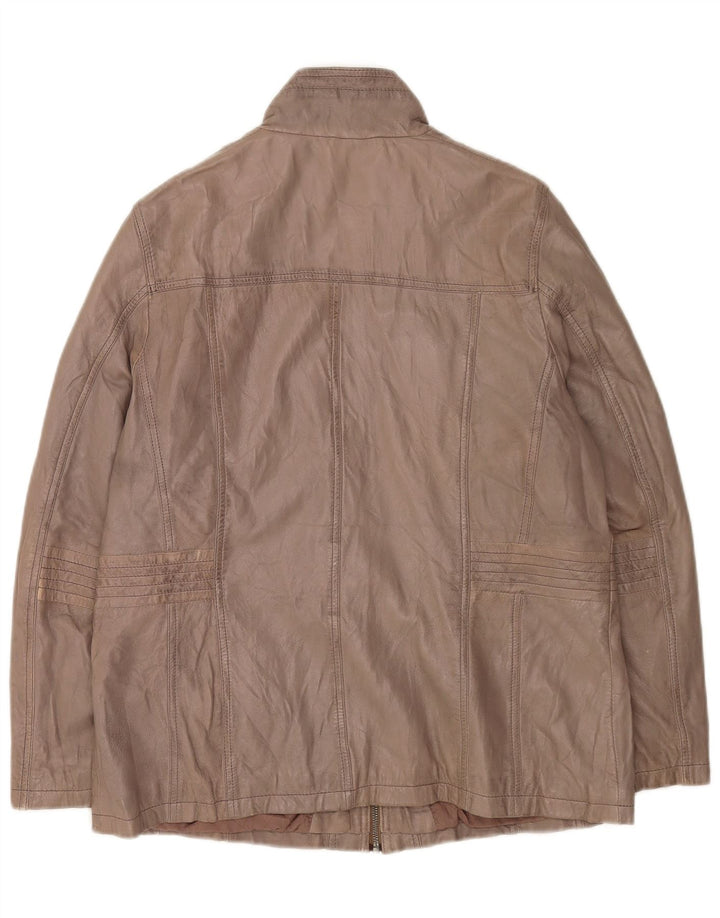 Vintage chaqueta de cuero para hombre Reino Unido 38 cuero gris medio