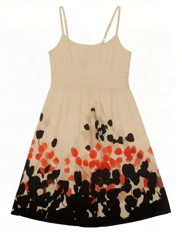 Monsoon Vestido de verano para mujer UK 44 Grande Seda floral blanca
