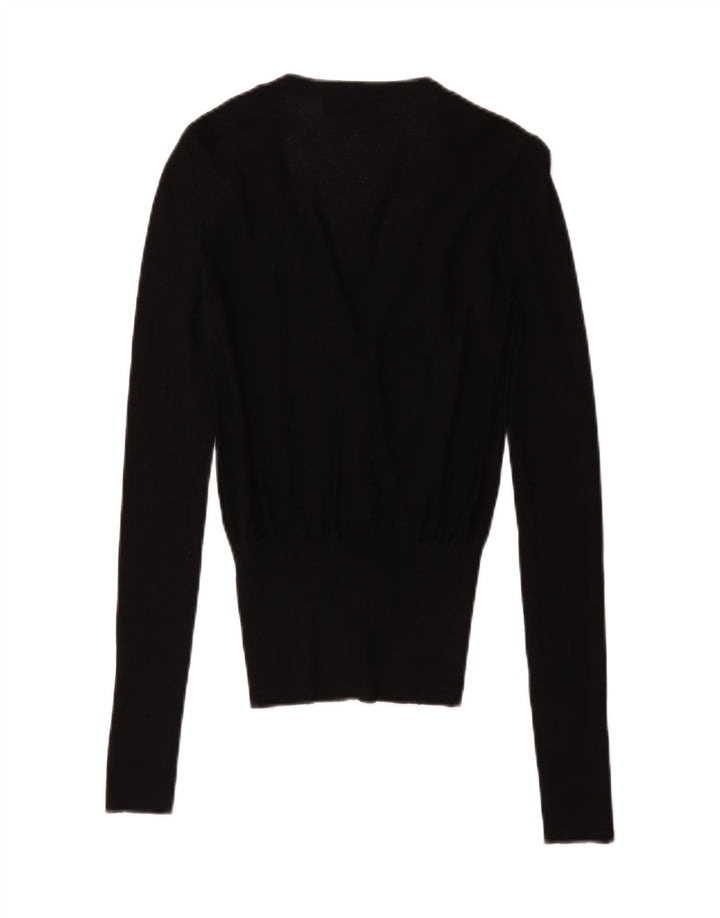 Zara - Cárdigan para mujer, talla 42, viscosa negra mediana