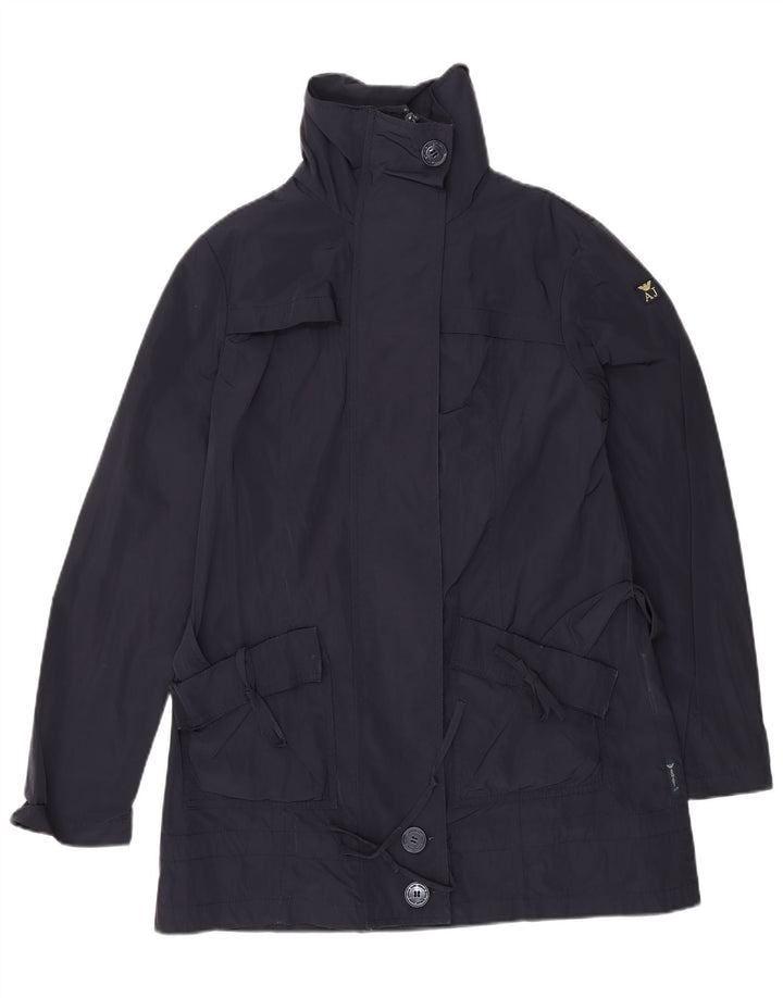ARMANI JEANS Gabardina para mujer US 6 Medio Azul Marino Poliéster
