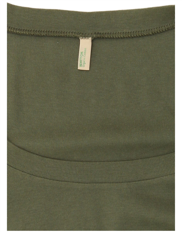 Benetton Camiseta Mujer UK 40 Small Caqui