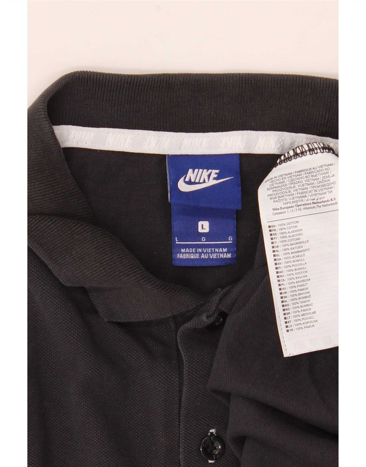 Polo Nike Hombre Grande Negro Algodón