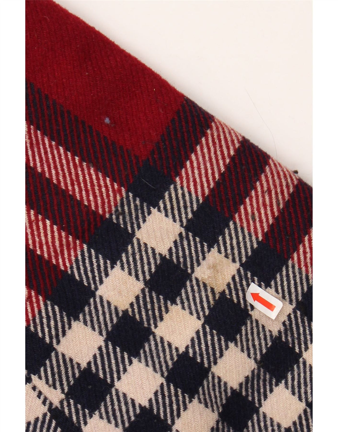 BENETTON Abrigo con capucha para mujer UK 18 XL Lana a cuadros rojos