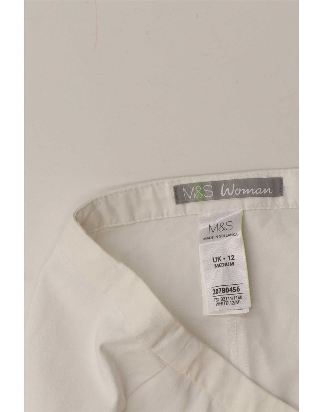 Marks & Spencer Pantalones Capri para Mujer UK 12 Medium W30 L21 Algodón Blanco