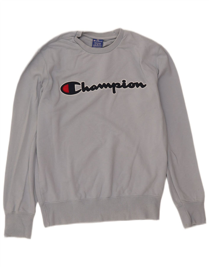 Champion Sudadera Con Estampado Gráfico Jumper De Algodón Azul Medio