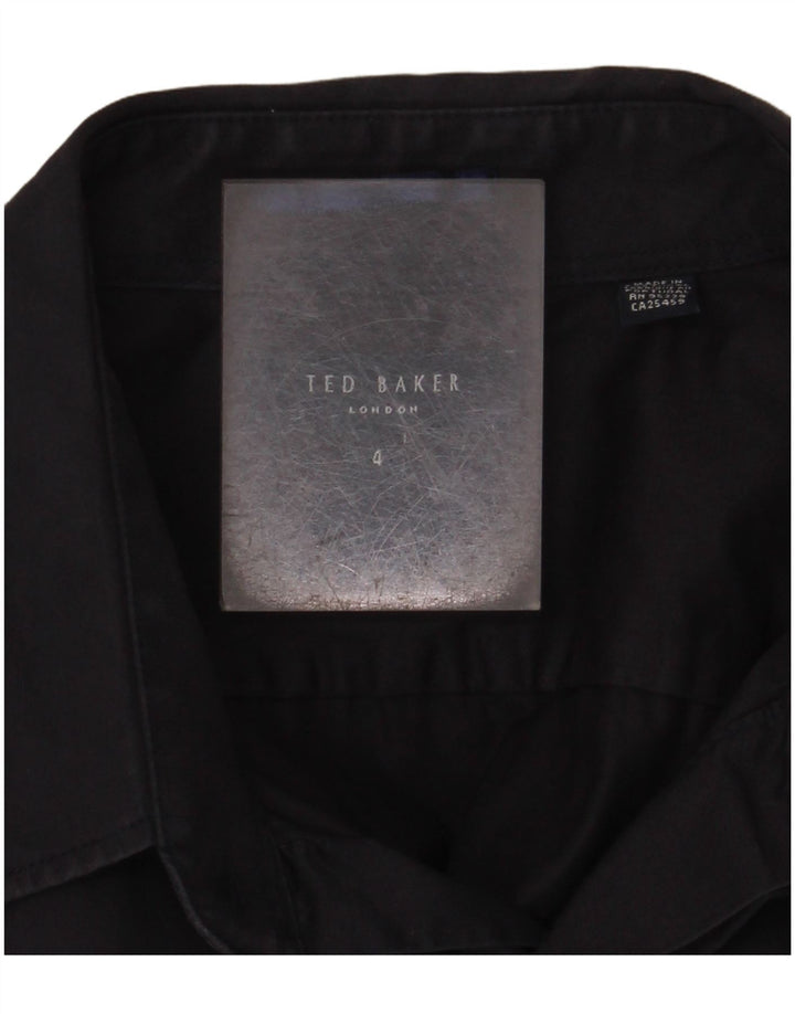 TED BAKER Camisa militar para hombre Talla 4 Grande Azul marino