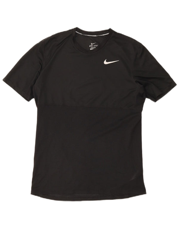 Camiseta Nike Dri Fit para hombre Top deportivo de poliéster negro mediano
