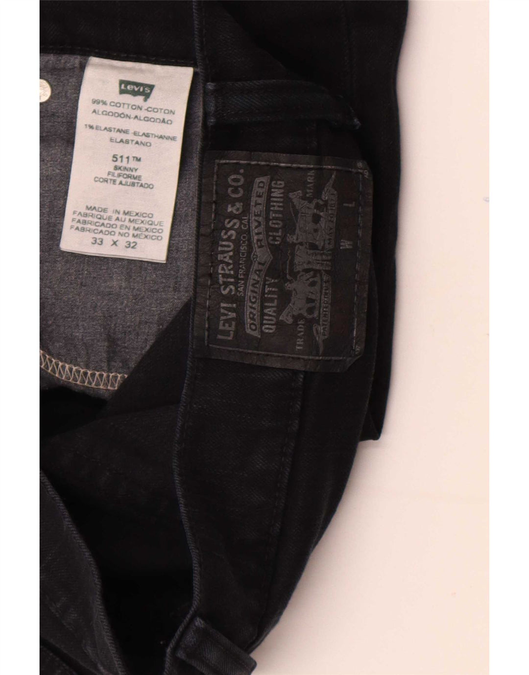 Levi's Vaqueros pitillo 511 para hombre W33 L32 Algodón negro
