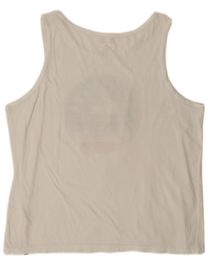 Quiksilver Hombre Gráfico Chaleco Top Grande Algodón Blanco