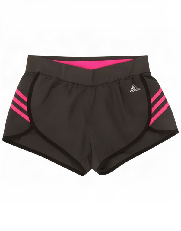 Adidas Mujer Climalite Sport Shorts UK 4/6 XS Gris Rayas Poliéster