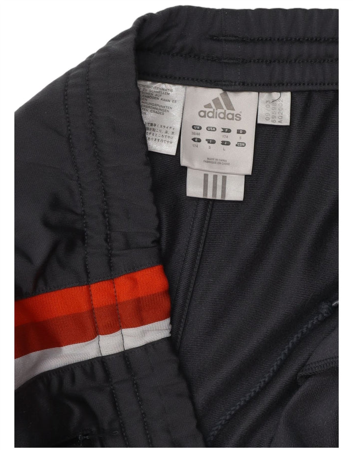 Adidas Pantalones de chándal para hombre ES 38/40 Gris medio Colorblock Poliéster