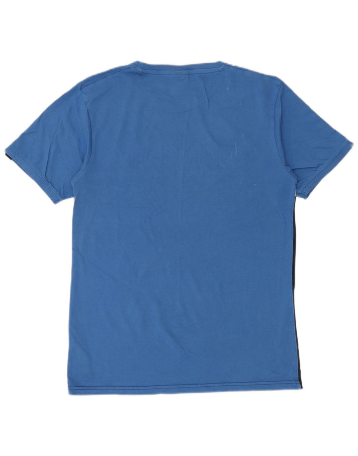 Ellesse Hombre Camiseta Top Medium Azul Marino Colorblock Algodón
