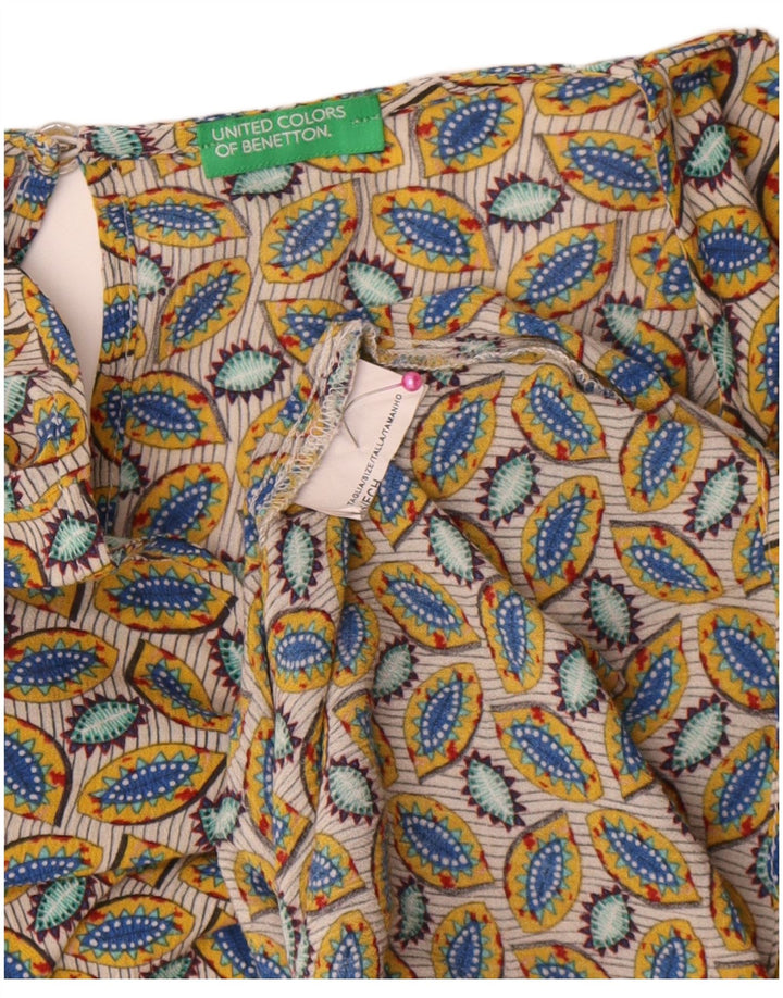 Benetton Blusa Suelta Con Estampado Abstracto para Mujer UK 6 XS Multicolor