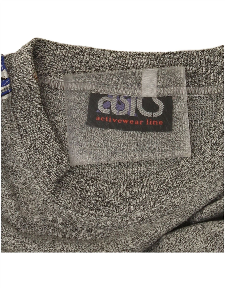 ASICS Camiseta gráfica para hombre Top pequeño gris moteado