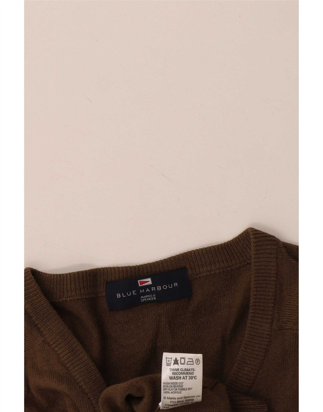Marks & Spencer Suéter con Cuello en V Blue Harbor para Hombre Acrílico Marrón Grande
