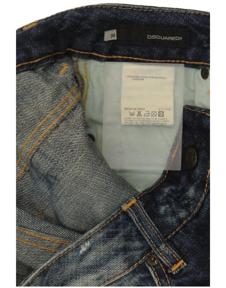 Vaqueros ajustados desgastados para mujer Dsquared2 IT 38 XS W28 L29 Algodón azul