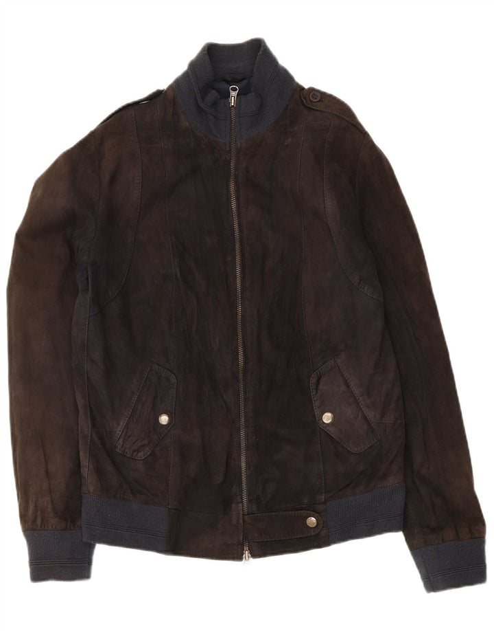 Chaqueta bomber de ante militar Koan para mujer IT 44 Cuero negro mediano