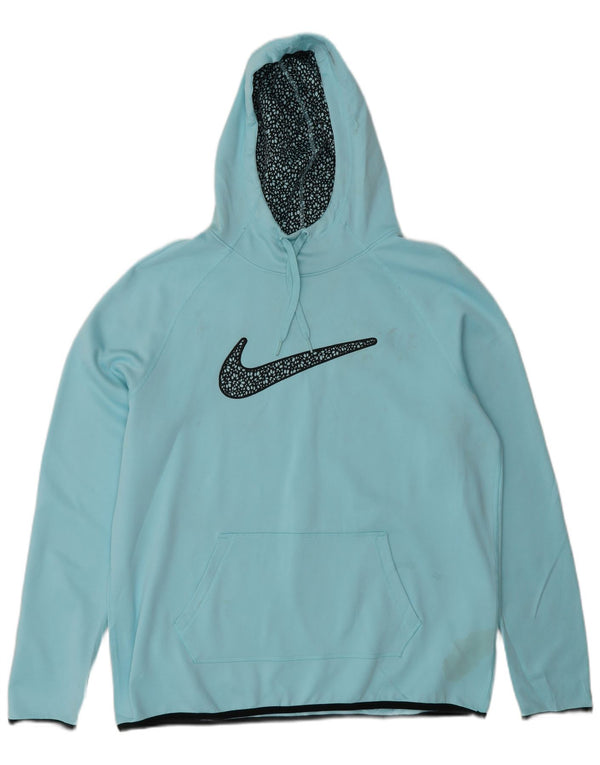 Nike Therma-Fit Graphic Sudadera con capucha para mujer UK 46 Grande Poliéster azul