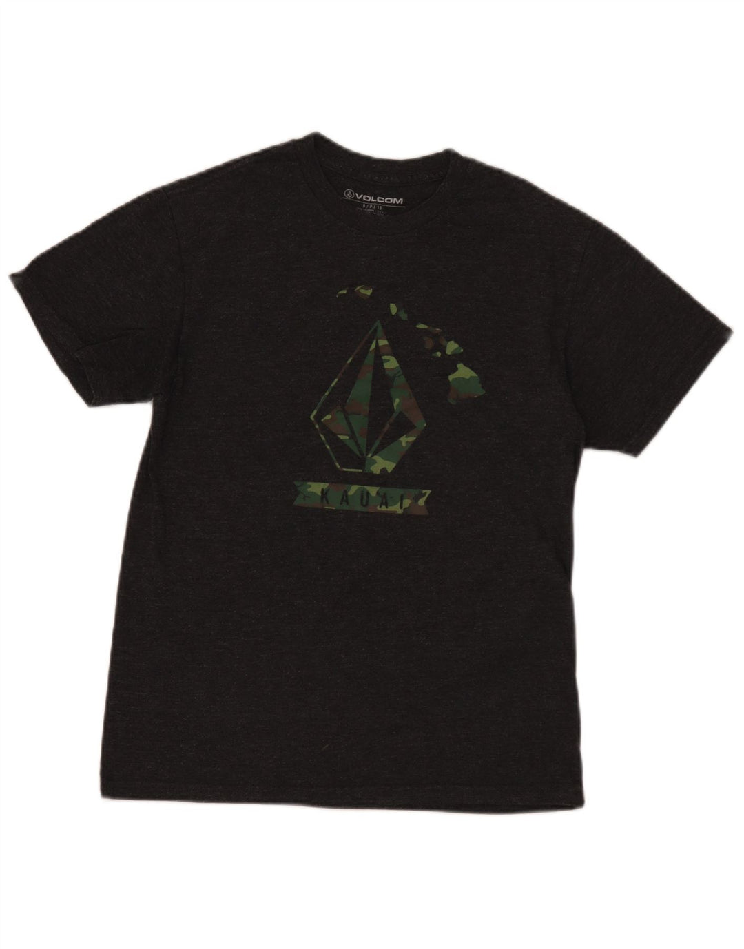 Volcom Camiseta gráfica para hombre Top pequeño de algodón moteado gris