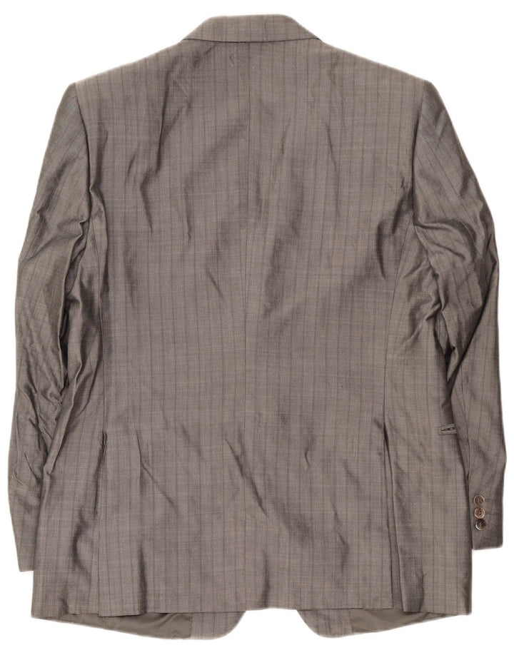 Pierre Cardin Chaqueta tipo blazer de 2 botones para hombre UK 38 Seda a rayas gris medio