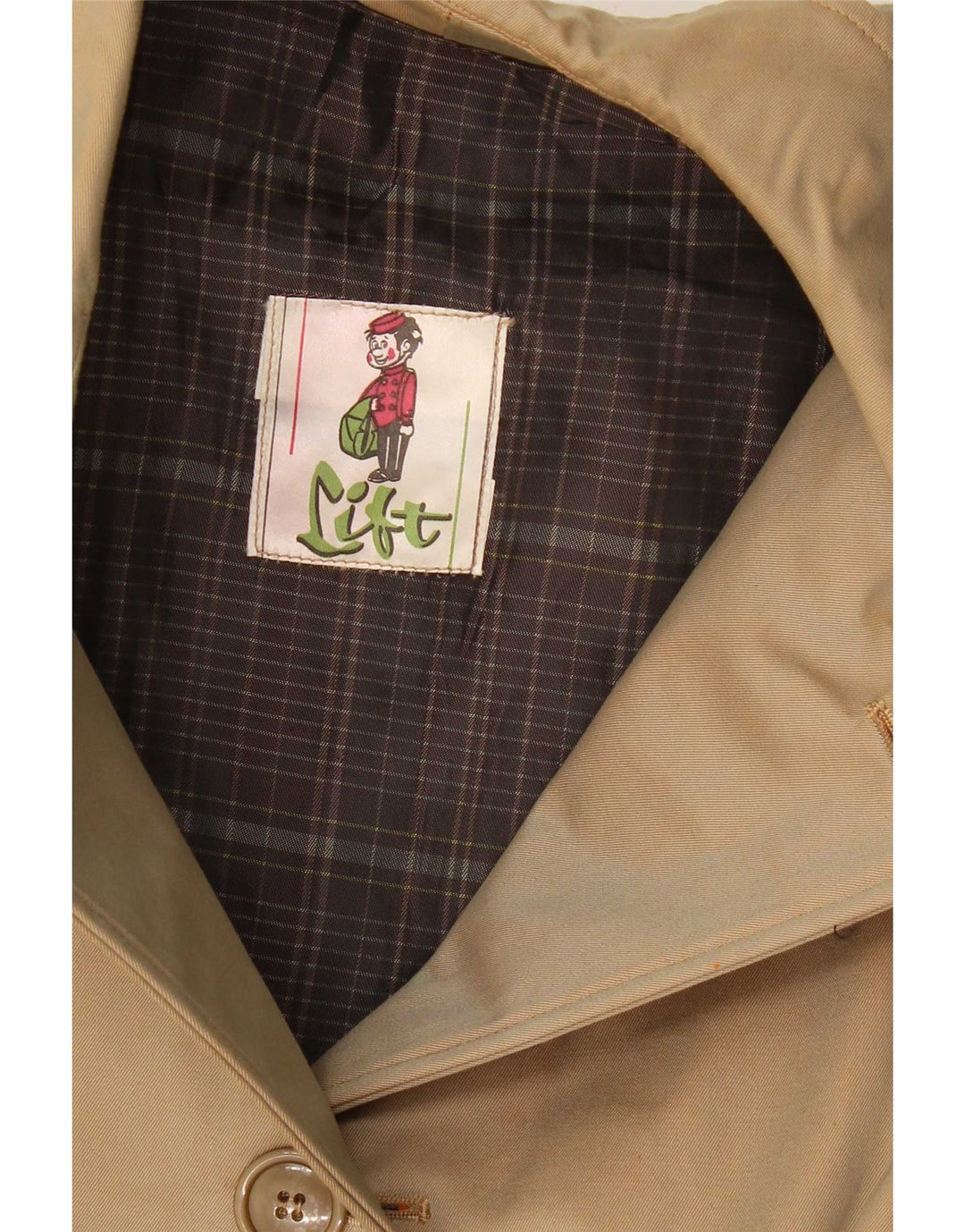 Vintage mujer gabardina Reino Unido 12 Medio Beige