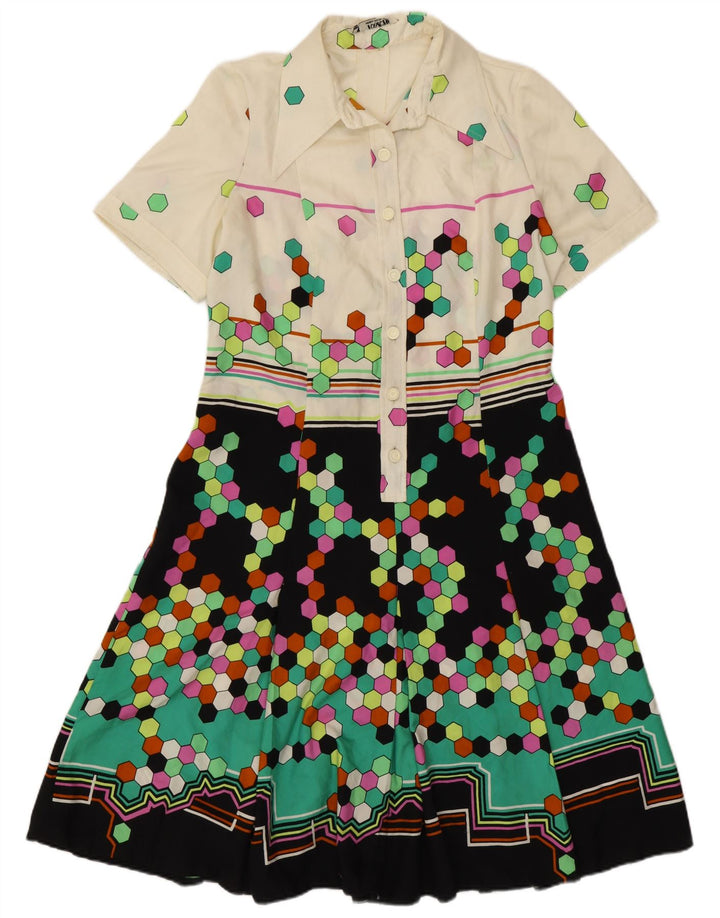 Roslein Vestido Acampanado para Mujer UK 40 Mediano Multicolor Geométrico