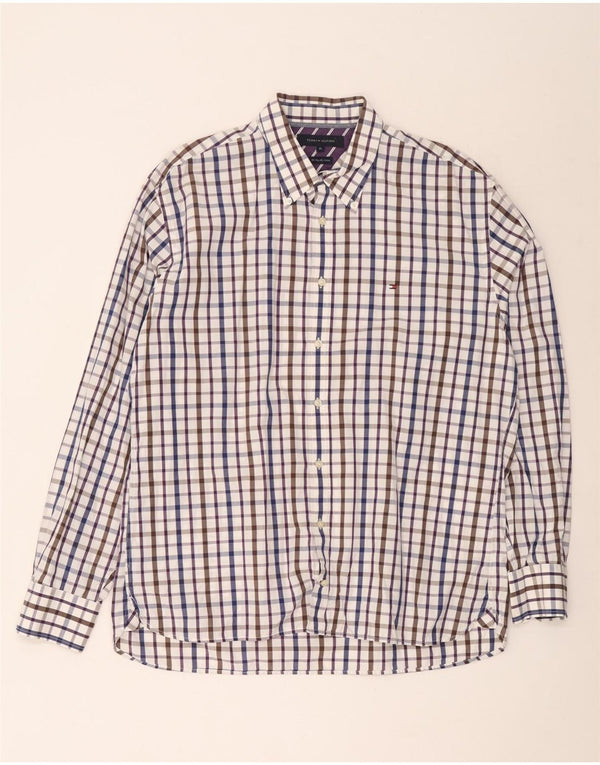 Tommy Hilfiger Camisa Hombre XL Algodón A Cuadros Multicolor