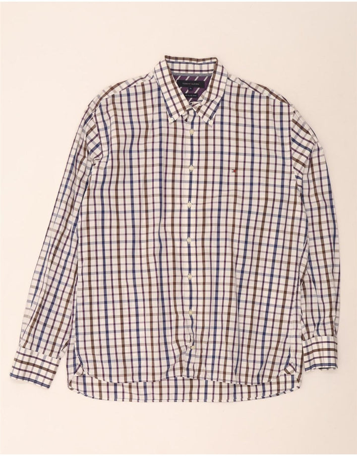 Tommy Hilfiger Camisa Hombre XL Algodón A Cuadros Multicolor