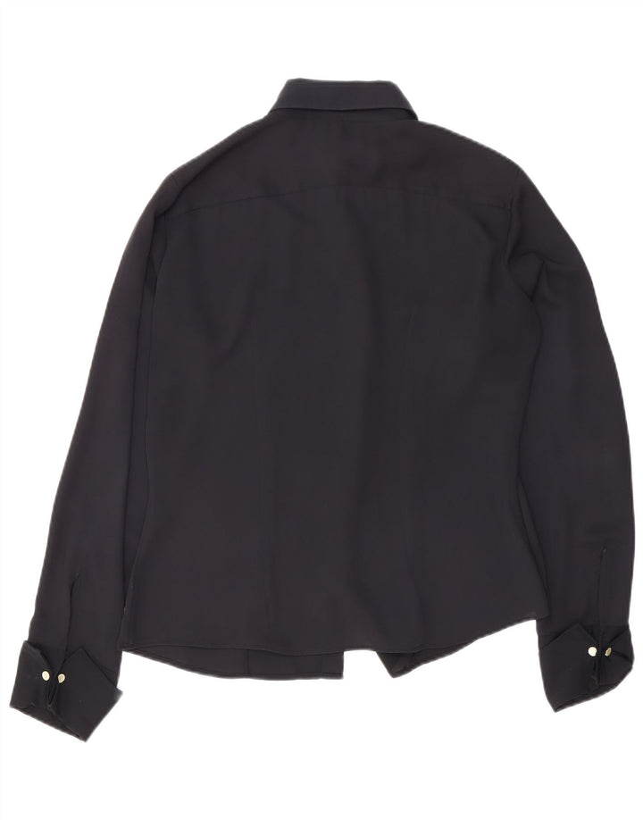 Sisley Blusa camisera para mujer UK 44 Grande Negro