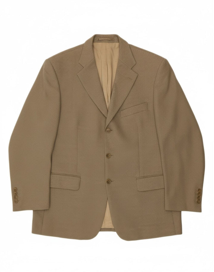 DOUGLAS Mens 3 Button Blazer Jacket UK 42 XL Beige Flecked Wool