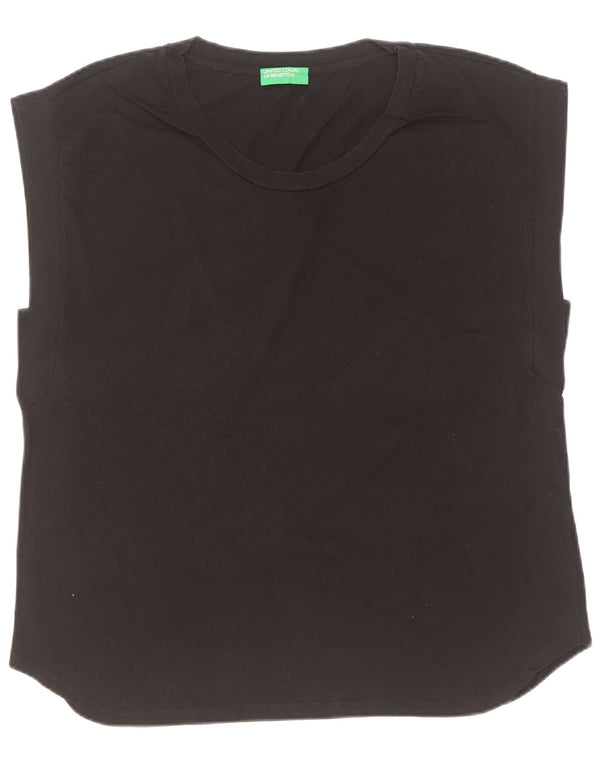 Benetton Camiseta Sin Mangas Mujer ES 40 XL Algodón Negro