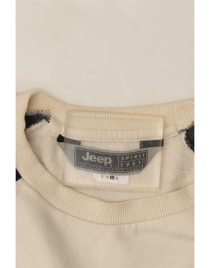 Jeep Sudadera para hombre Jumper Large White Fair Isle