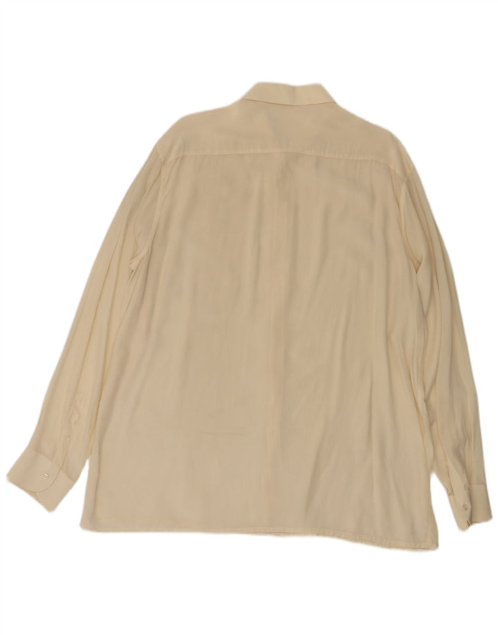 Fabio Inghirami Camisa Hombre XL Seda Blanco Roto