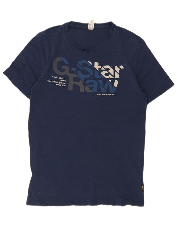 G-Star Hombre Camiseta Gráfica Top XS Azul Marino Algodón