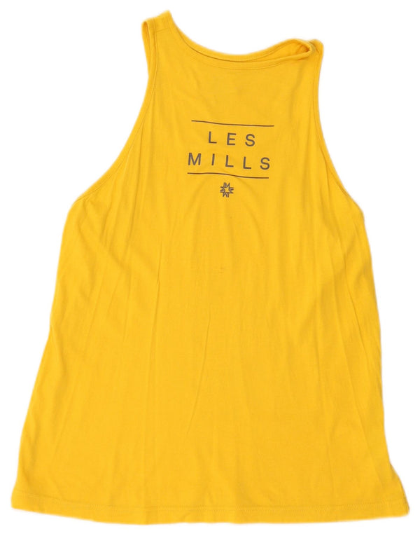 Reebok Les Mills Graphic Chaleco Top UK 8/10 Pequeño Amarillo
