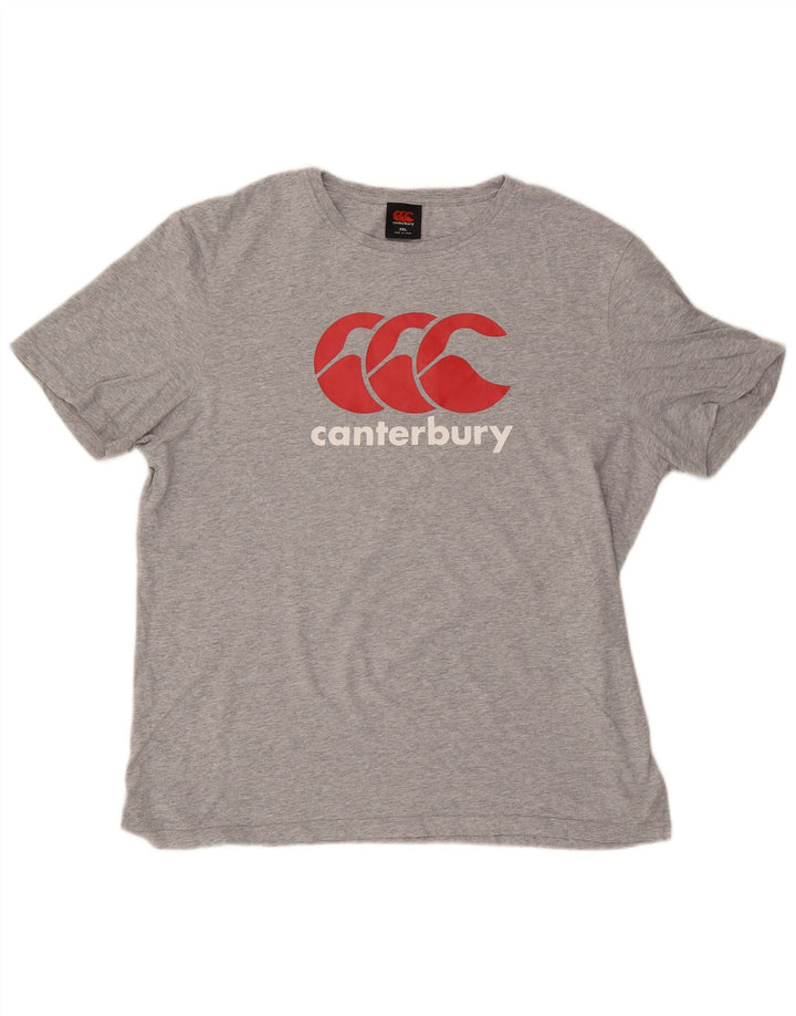 CANTERBURY Camiseta gráfica para hombre Top 2XL Algodón moteado gris