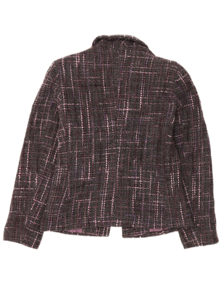 Marks & Spencer Chaqueta tipo blazer de 1 botón para mujer UK 10 Small Grey Check