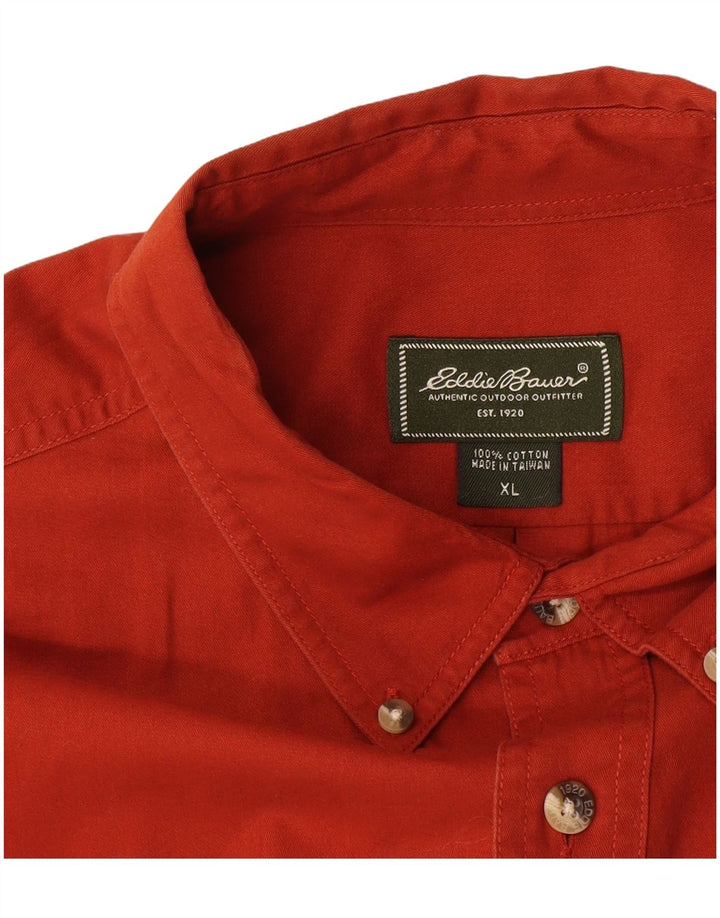 Eddie Bauer Camisa Hombre XL Algodón Marrón