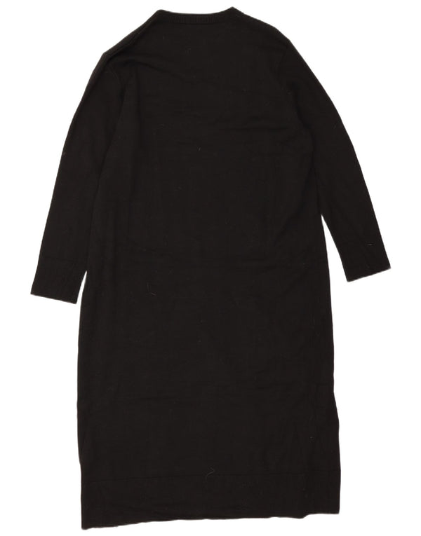 Zara Mujer Vestido Jersey De Manga Larga ES 40 XL Viscosa Negra