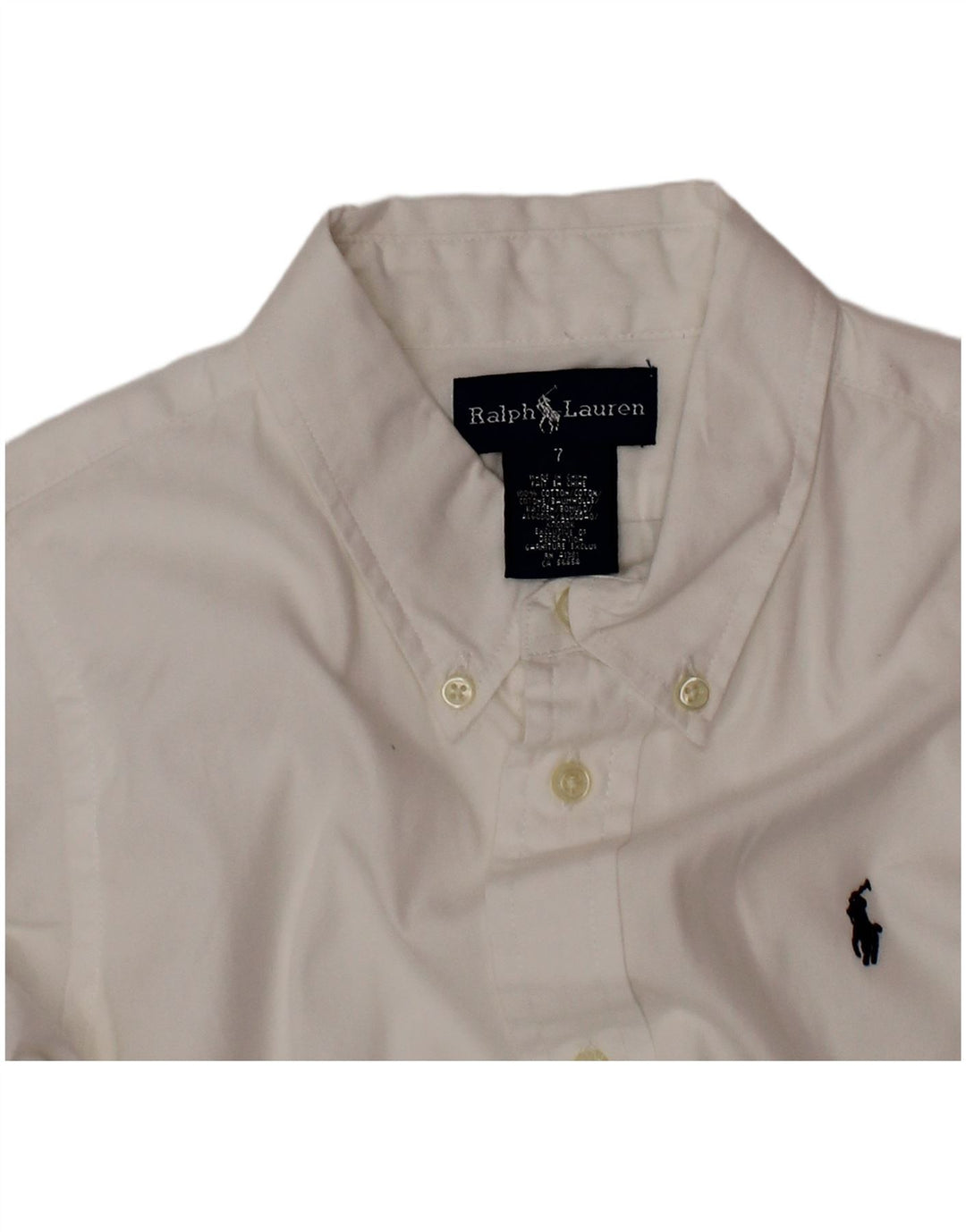Ralph Lauren Camisa Niño 6-7 Años Blanco Algodón