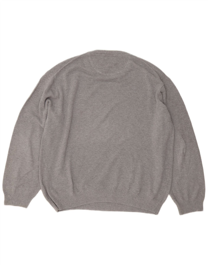 Gant Jersey de cuello redondo para hombre, talla 3XL, algodón gris