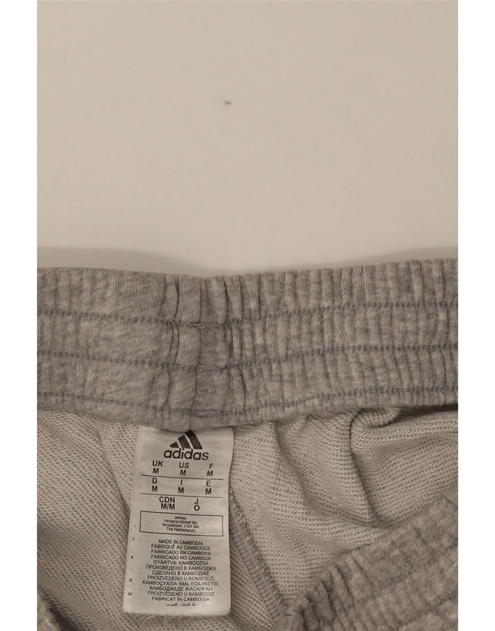 Pantalones cortos deportivos Adidas para hombre de algodón moteado gris medio