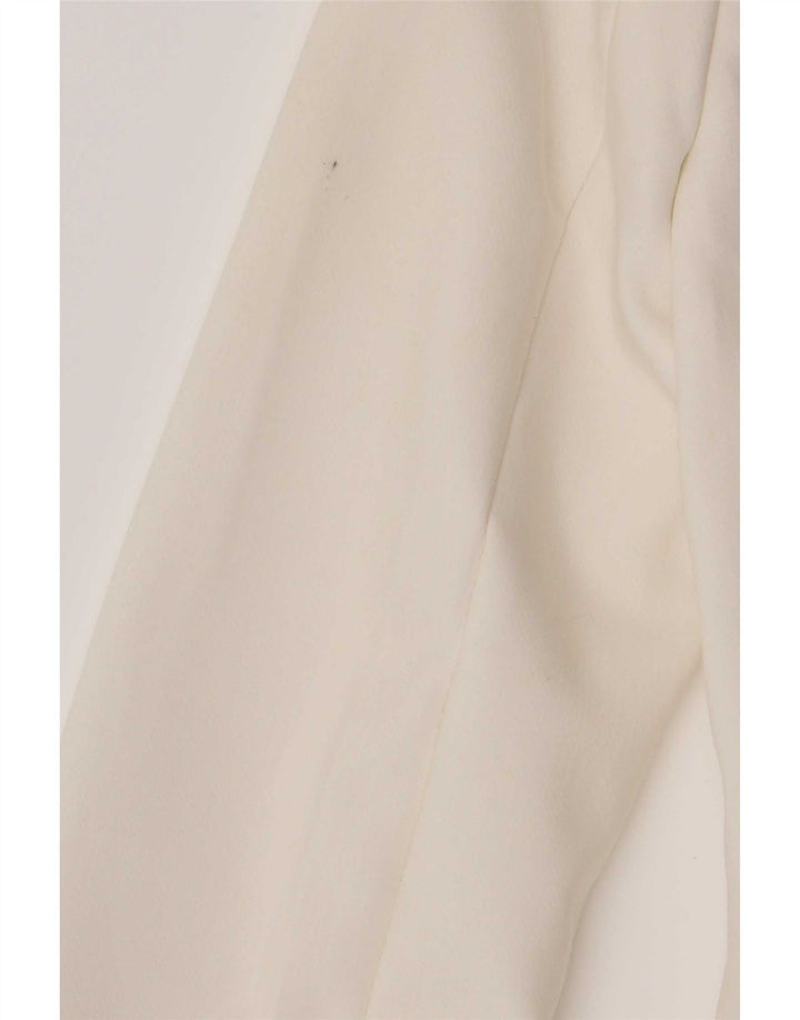 Zara Mujer Chaqueta Blazer De 2 Botones UK 6 XS Poliéster Color Block Blanco