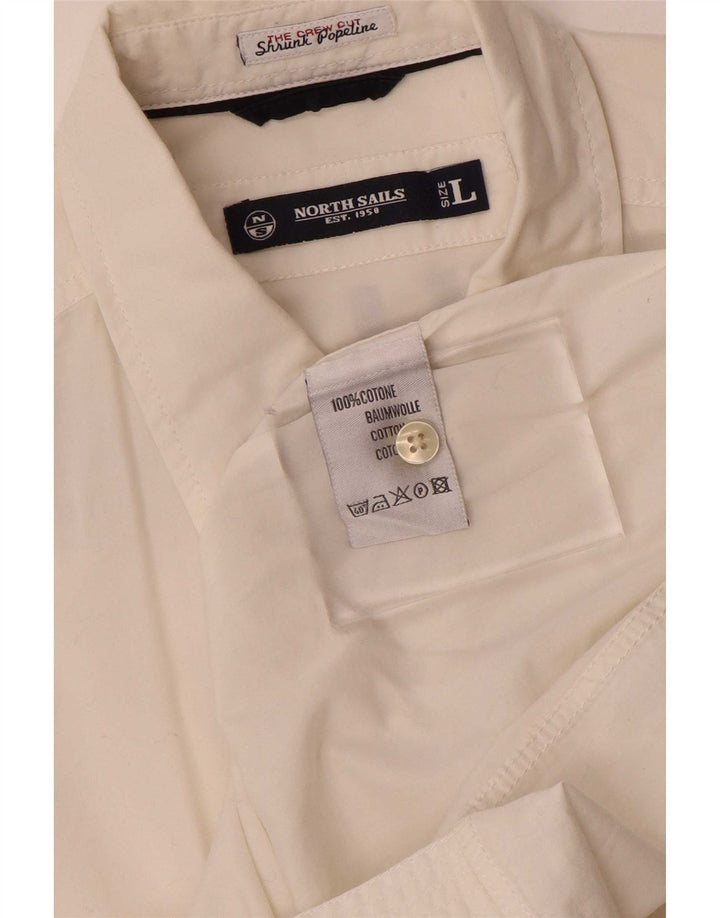 North Sails Camisa De Manga Corta Con Estampado De Hombre De Algodón Blanco Grande