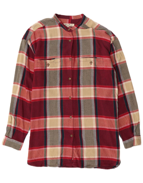 Eddie Bauer Vestido camisero para mujer UK 46 Viscosa a cuadros rojos grandes