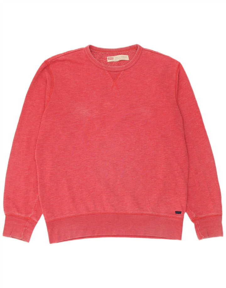 Levi's Jersey tipo sudadera de ajuste estándar para hombre, talla grande, rojo