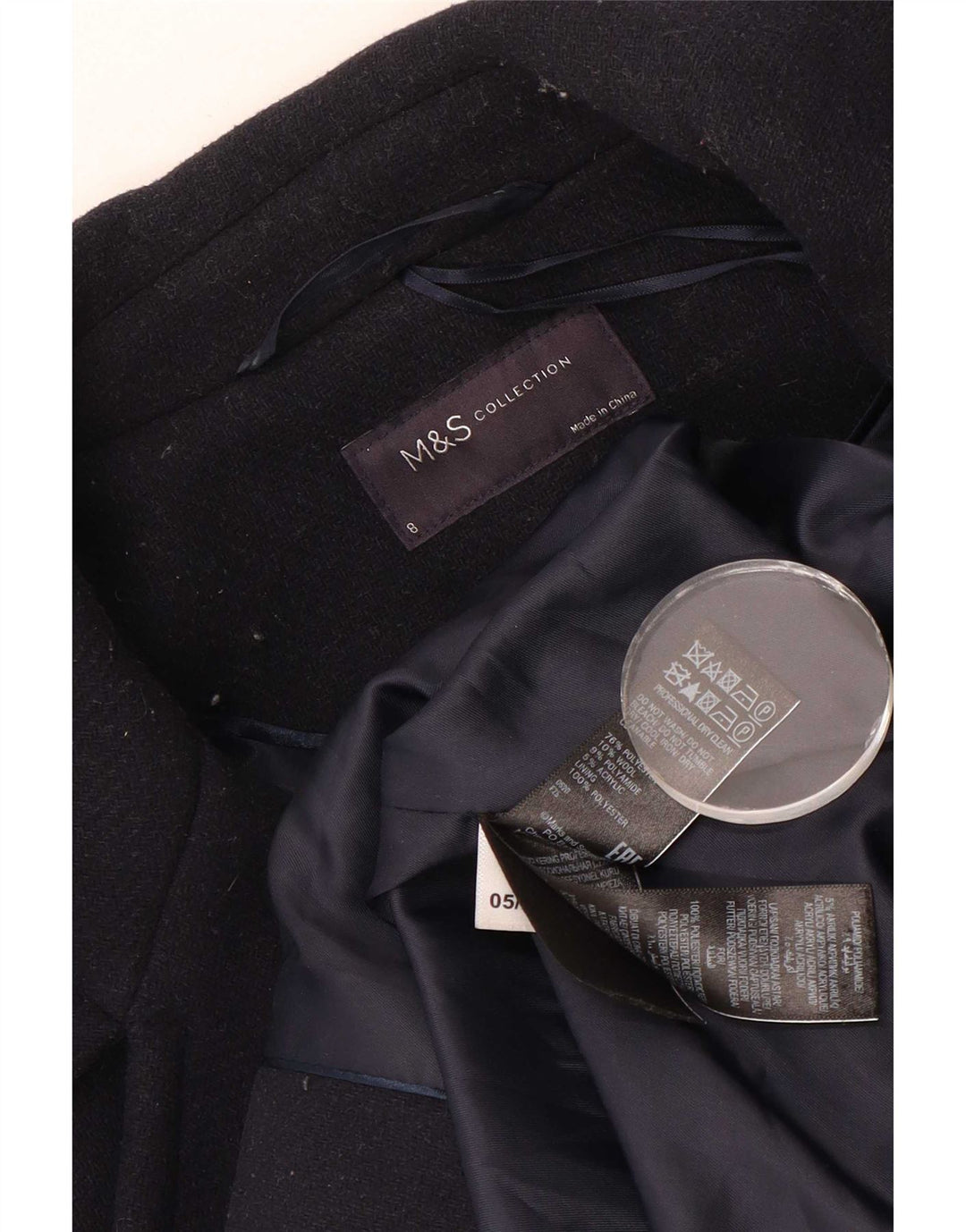 Marks & Spencer Chaquetón extragrande para mujer UK 8 Small Poliéster azul marino